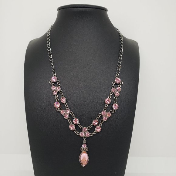 Beautiful Sparkling Pink Beaded Y Drop Necklace - Picture 3 of 10